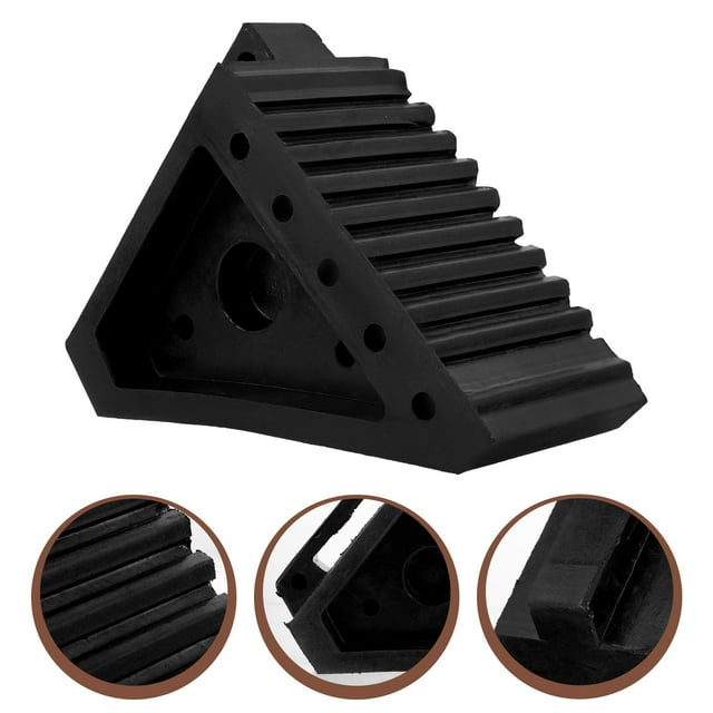 OULII Wheel Chock Compact Size Rubber 1Pcs Prevent Tire Deflation