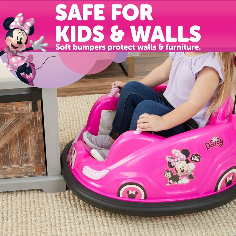 Mouse Car, Includes On Battery Minnie 6V Charger Powered Ride by Disney\'s Flybar, Bumper