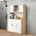 thumbnail image 4 of Andvari Kitchen Pantry Storage Cabinet, Freestanding Buffet Cupboard & Microwave Stand Utility Sideboard, 4 of 11