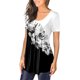 thumbnail image 1 of Gibobby Blusas De Mujer Camisetas informales de verano para mujer, camisetas de manga corta con estampado de botones tipo túnica（Blanco， S), 1 of 5