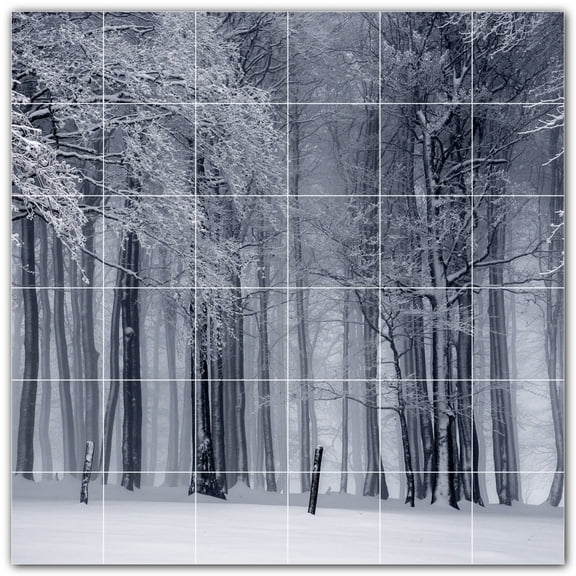 Picture-Tiles.com: Trees Ceramic Tile Wall Mural WAL501037-66L. 48"W x 48"H using (36) 8" x 8" Ceramic Tiles-Satin Finish