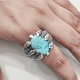 thumbnail image 3 of Arizona Turquoise Mans Ring, Natural Turquoise Ring, December Birthstone, Silver Jewelry, 925 Silver Ring, Birthday Gift, Heavy Mens Ring, Eagle Claw Design, Stylish Ring, Christmas, Signet Ring, 3 of 8