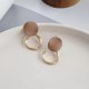 thumbnail image 3 of Pendientes colgantes vintage mate marrones Yashi, 3 of 4