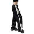 thumbnail image 6 of nvzhuang Women's Side Pockets Trousers, Side Horizontal Stripes Elastic Waist Sweatpants Long Pants, 6 of 10