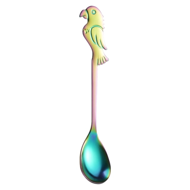 Dinnerware Set Parrot Shaped Stainless Spoon Multi Colored Long Handled Coffee Stirring Spoon Dessert Spoon