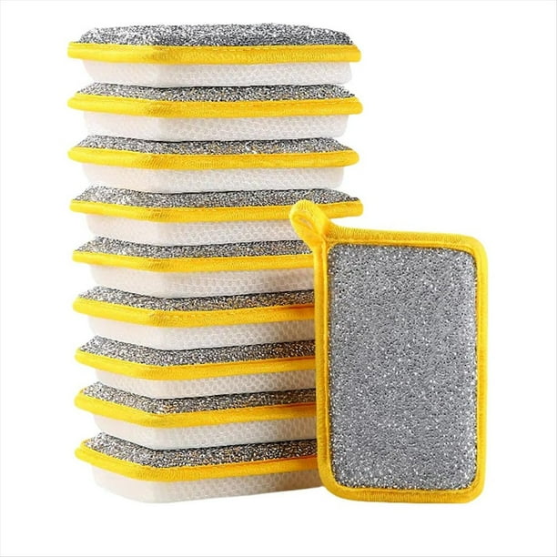 Esponja de Cocina para Lavar Platos, Limpieza de Cocina, Esponjas de Doble Cara, Esponjas Multiusos para Mojado y Seco, Paquete de 10