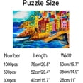 thumbnail image 3 of 1000 PCS Jigsaw Puzzles, 29.5" x 19.7" Artwork Gift for Adults Teens Pastel Painting Riomaggiore Italy Wooden Puzzle Games, 3 of 6