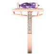 thumbnail image 3 of Halo Engagement Ring for Women - 2.36ct Simulated Alexandrite in 14K Rose Gold Promise Ring, 3 of 6
