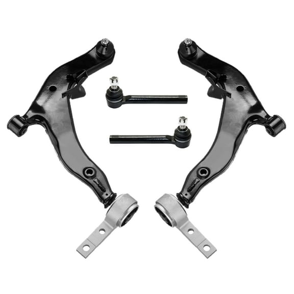 PartsW - 4 Pc Front Suspension Kit Lower Control Arms with Ball Joints, Outer Tie Rod Ends, for Nissan Murano 2005-2007