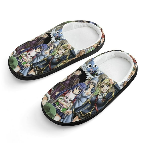 Fairy Tail Slippers for Kids, Cute Soft Plush Anti-slip Fluffy Fuzzy House Slippers Warm Soft Plush Non-Slip Indoor Outdoor Slip-on Shoes for Boys Girls