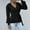 Black, variant on Viikei Sweaters For Women Clearance Plus Size Pullover Sweaters For Women Loose Solid Color Waist Belted V-Neck Long Sleeve Tops