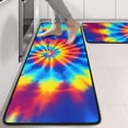thumbnail image 2 of Kitchen Rugs Sets Of 2,Colorful Rainbow Tie Dye Spiral Pattern Anti Fatigue Kitchen Mat Rugs Non Slip Washable,Decorative Kitchen Floor Mats for Kitchen,Sink,Laundry,17"x47"+17"x47", 2 of 5