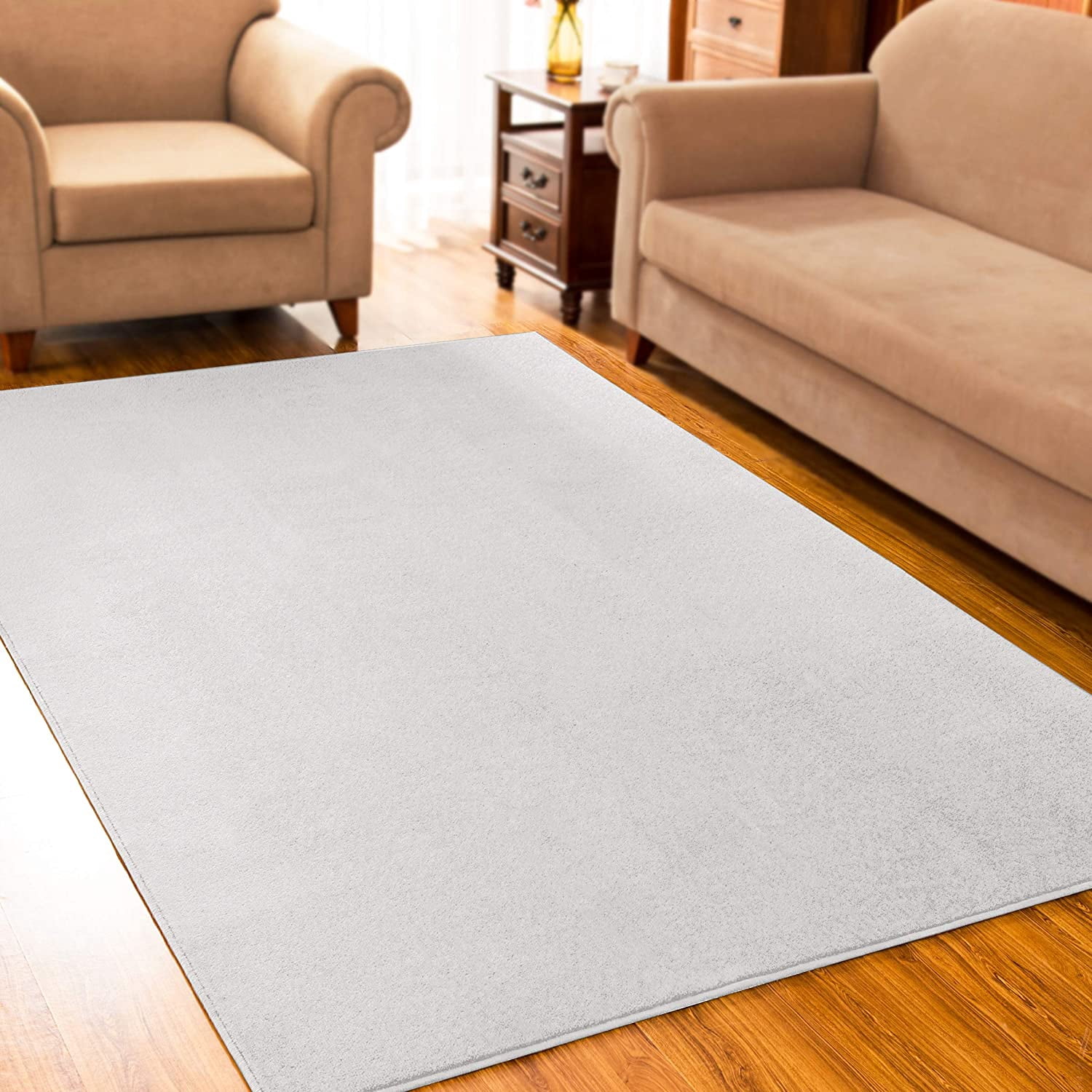 "Subrtex Modern Area Rugs Soft Anti-Stain Durable Carpets (3'×5',White)"