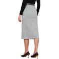 thumbnail image 3 of INSPIRE CHIC Midi Pencil Skirt for Women Fall Winter High Waisted Slit Office Work Skirts with Belt L Light Grey, 3 of 6
