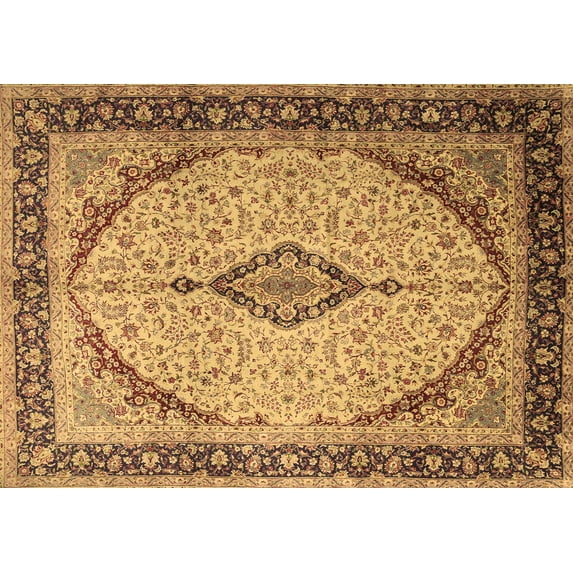 Ahgly Company Indoor Rectangle Medallion Brown Traditional Area Rugs, 7' x 9'