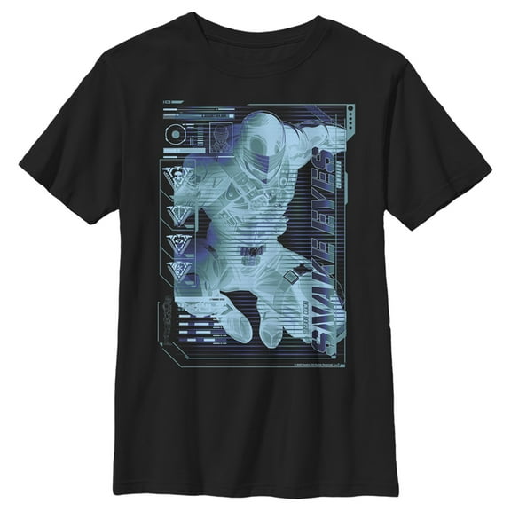 Boy's GI Joe Snake Eyes Schematics  Graphic Tee Black Large