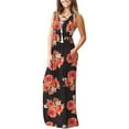 thumbnail image 4 of Lenago Robes d'Été Grande Taille pour Femmes Mode Décontractée Été Sans Manches Col Rond Imprimé Poches Longues Robes de Plage en Solde, 4 of 6