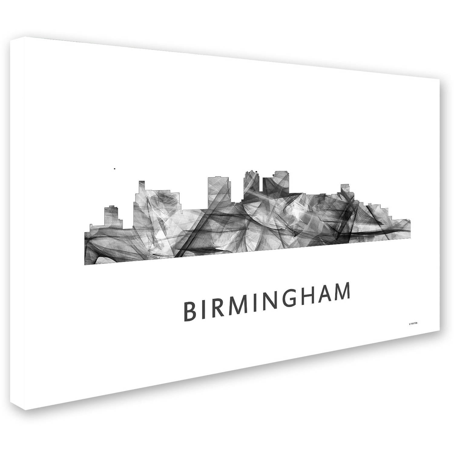 Trademark Fine Art 'Birmingham Alabama Skyline WB-BW' Canvas Art by Marlene Watson