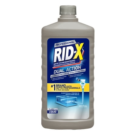 Rid-X Professional Septic Tank Treatment Liquid, Dual Action, 3 Month Supply
