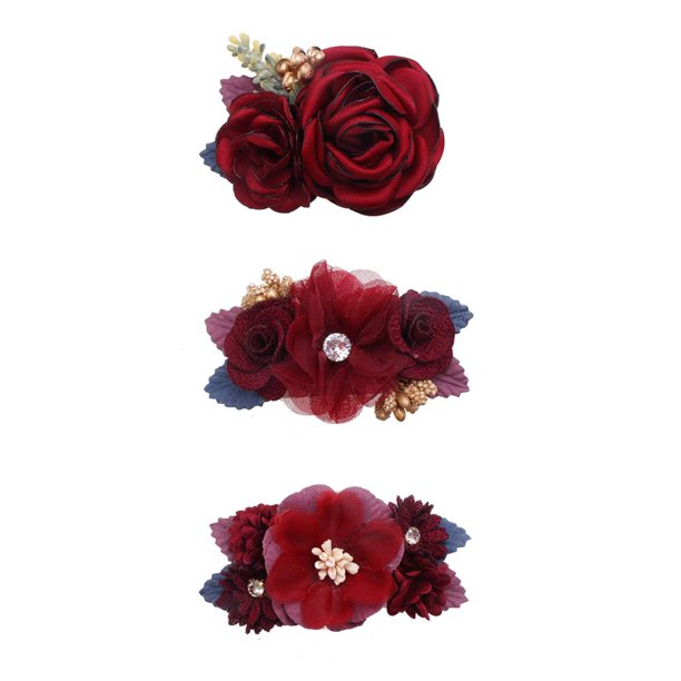 Set de broches para el cabello con flores cherrboll, 3 piezas, regalo floral para bebé