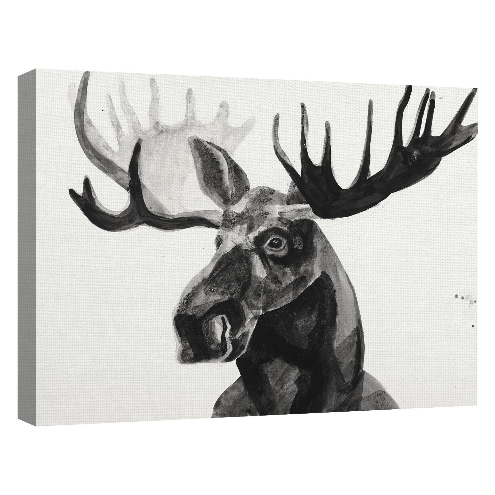Masterpiece Art Gallery Watercolor Moose by Ben Gordon Canvas Photo Graphic Art Print 18" x 24"