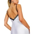 thumbnail image 5 of KelaJuan Women's Satin Bodycon Long Dress Spaghetti Strap Low Back Lace Trim Midi Slip Dress Party Outfit, 5 of 6