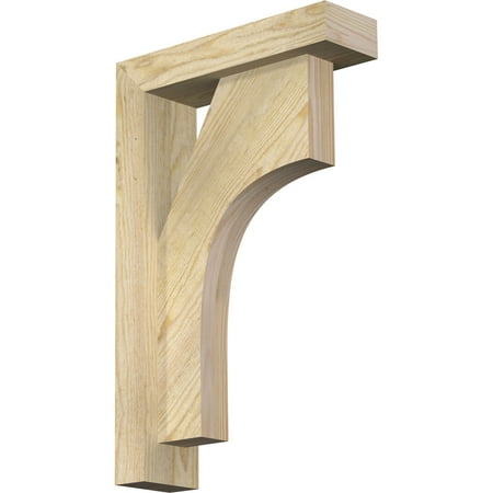 

Ekena Millwork 4 W x 14 D x 22 H Westlake Block Rough Sawn Bracket w/ Offset Brace Douglas Fir