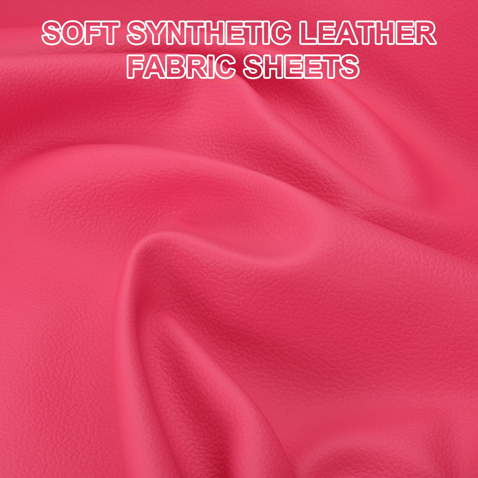 63x39.4in Faux Leather Sheets,  Faux Leather Fabric Sheets Vinyl Fabric Synthetic Soft Waterproof PU for Replacement Upholstery Car, Rose Red