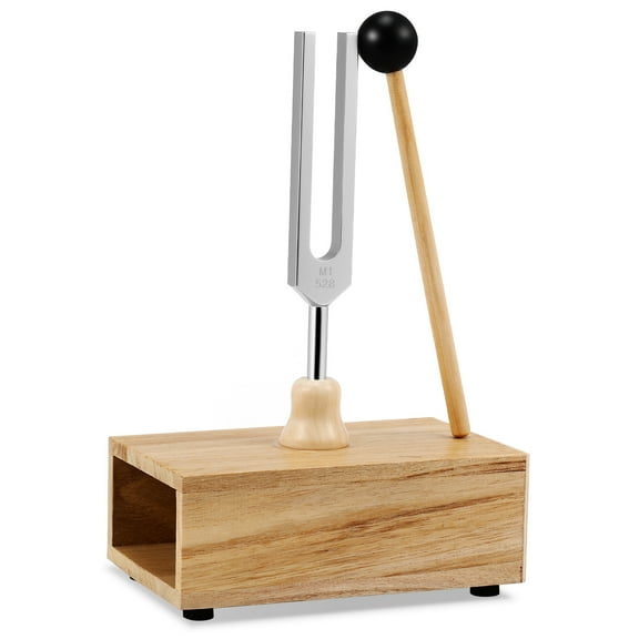 1 Set Tuning Fork Wooden Voice Resonator Box Yoga Training Tuning Fork Resonator Instrument Tuning Supply 528hz With Mallet