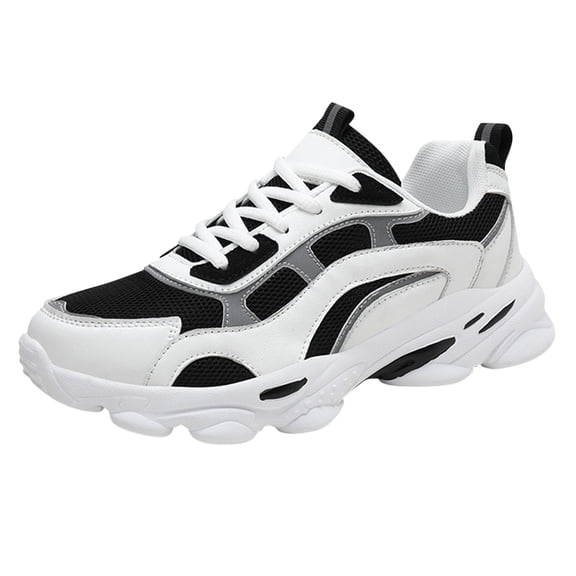 NOKIO Womens Walking Shoes Non Slip Sneakers Comfortable Tennis Running Shoes Women Lace Up Running Shoes Sports Shoes White Sneakers Ladies Sneakers Mesh Breathable Light Casual Shoes