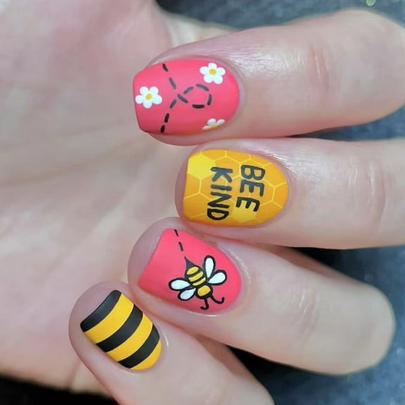 24Pcs Press on Nails Almond Glues on Nails French Fake Nails Designs False Nails Artificial Nails Gifts for Women Girls