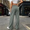 thumbnail image 6 of Zynoxe Womens Corduroy Pants Fall Warm Comfortable Elastic Waist Wide Leg Pants Casual Straight Relaxed Plus Size Sweatpants with Pockets Gray M, 6 of 7