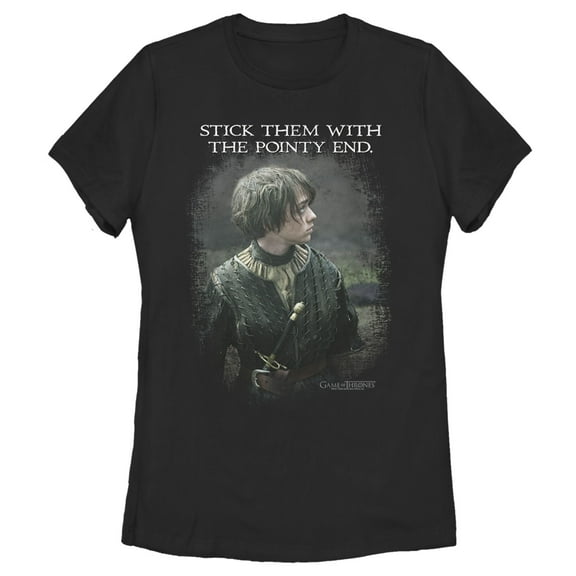 Women's Game of Thrones Arya Pointy End  Graphic Tee Black X Large