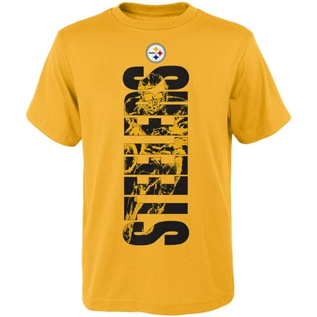 Steelers Football T-shirt - Youth Gold Pittsburgh Steelers Side T-Shirt