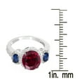 thumbnail image 3 of Sterling Silver with Ruby, Blue Sapphire and White Topaz Three Stone Ring, 3 of 3