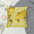 thumbnail image 2 of COMIO Yellow World Map Print Throw Pillow Cover Soft Decorative Pillowcase Modern Square Pillow Cases Double Sided Cushion Cover Case for Living Room Bedroom Sofa Home Decor, 2 of 5