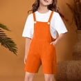thumbnail image 6 of ZLBDYG Girls Boys Overalls Shorts Adjustable Strap Shortall Loose Casual Preppy Romper Summer Solid Pocket School 𝗨niform, 6 of 9