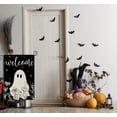 thumbnail image 2 of Welcome Halloween Garden Flags for Outside Decoration, Spooky Ghost with Flowers Small Yard Flag for Outdoor Decor 12x18 Inch Vertical Double Sided, 2 of 6