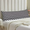 thumbnail image 2 of Modern Body Pillow Cover Abstract Geometric Wavy Line Black and White Stripes Cushion Long Pillowcase with Zipper Luxury Pillow Covers Decorative Soft Large Bedding Pillow Cases for Couch,20"x54", 2 of 6