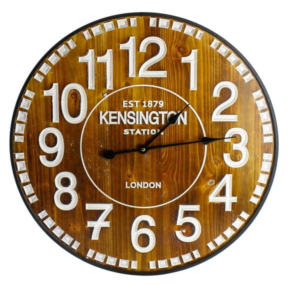 Northlight 24" Rustic Industrial Farmhouse Style Round Wall Clock with Metal Frame