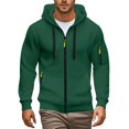 thumbnail image 2 of Migroa Mens Full Zip Hoodie Long Sleeve, Men's Full Zip Long Sleeve Hoodie, Casual Pullover Sweatshirt for Fall Winter, Athletic Top for Gym Running Casual Pullover Sweatshirt Fall Winter Fall Wear,, 2 of 7