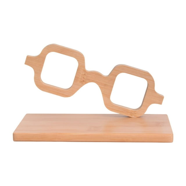 Madera anteojos de lentes de lentejuelas Organizador de gafas cuadradas/redondas/ovales decoración del modelo de gafas decorativas para escritorio de Cuadrado