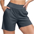 thumbnail image 4 of Juesizh Womens Plus Size Pajama Shorts Elastic Waist Bermuda Shorts Casual Comfy Solid Color Loungewear Sleep Pants, S-5XL, 4 of 8