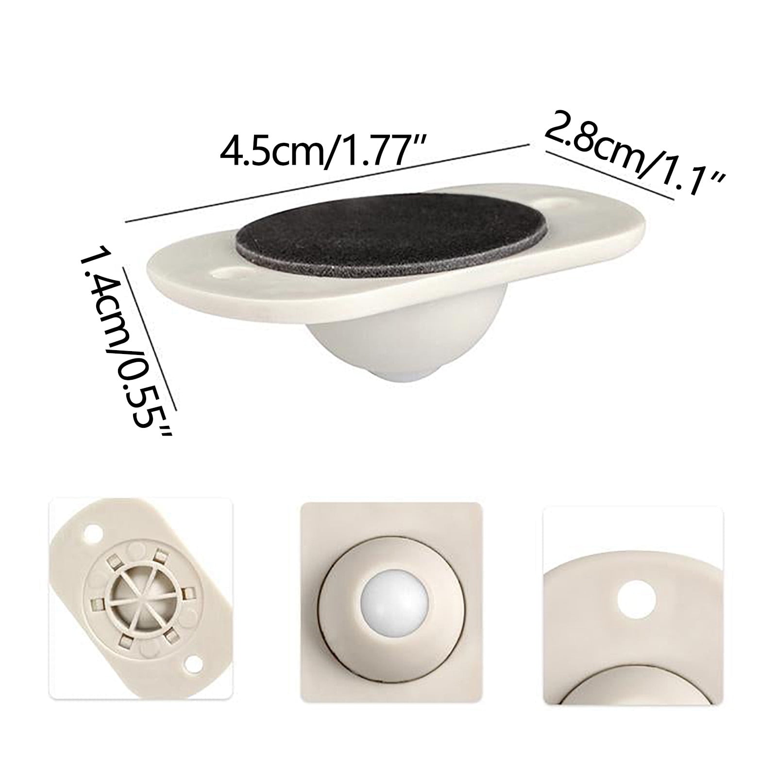 Stickable Universal Wheels 4-Pack for Trash Can Sliding, Bed Storage Box Mobility - 360Β° Swivel Casters, Small Bottom Rollers for Smooth Movement