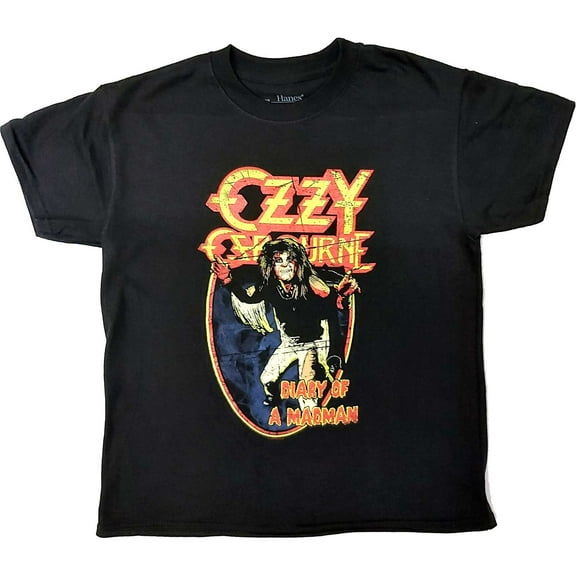 Little Boys' Ozzy Osbourne Vintage Diary of a Madman Childrens T-shirt 12T Black
