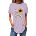 thumbnail image 2 of Aloohaidyvio Graphic T Shirts for Women,2024 Summer Women's Casual Tunic Top Short Sleeve Crew Neck Soft Blouse Spring Going out Comfy Graphic Tees, 2 of 3