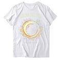 thumbnail image 3 of lcziwo Total Solar Eclipse Gifts for Women 2025 Summer Short Sleeve T Shirts Casual Round Neck Pullover Blouses Cotton Basic Tees Tops White 3XL Sale of The Day Prime Today, 3 of 5