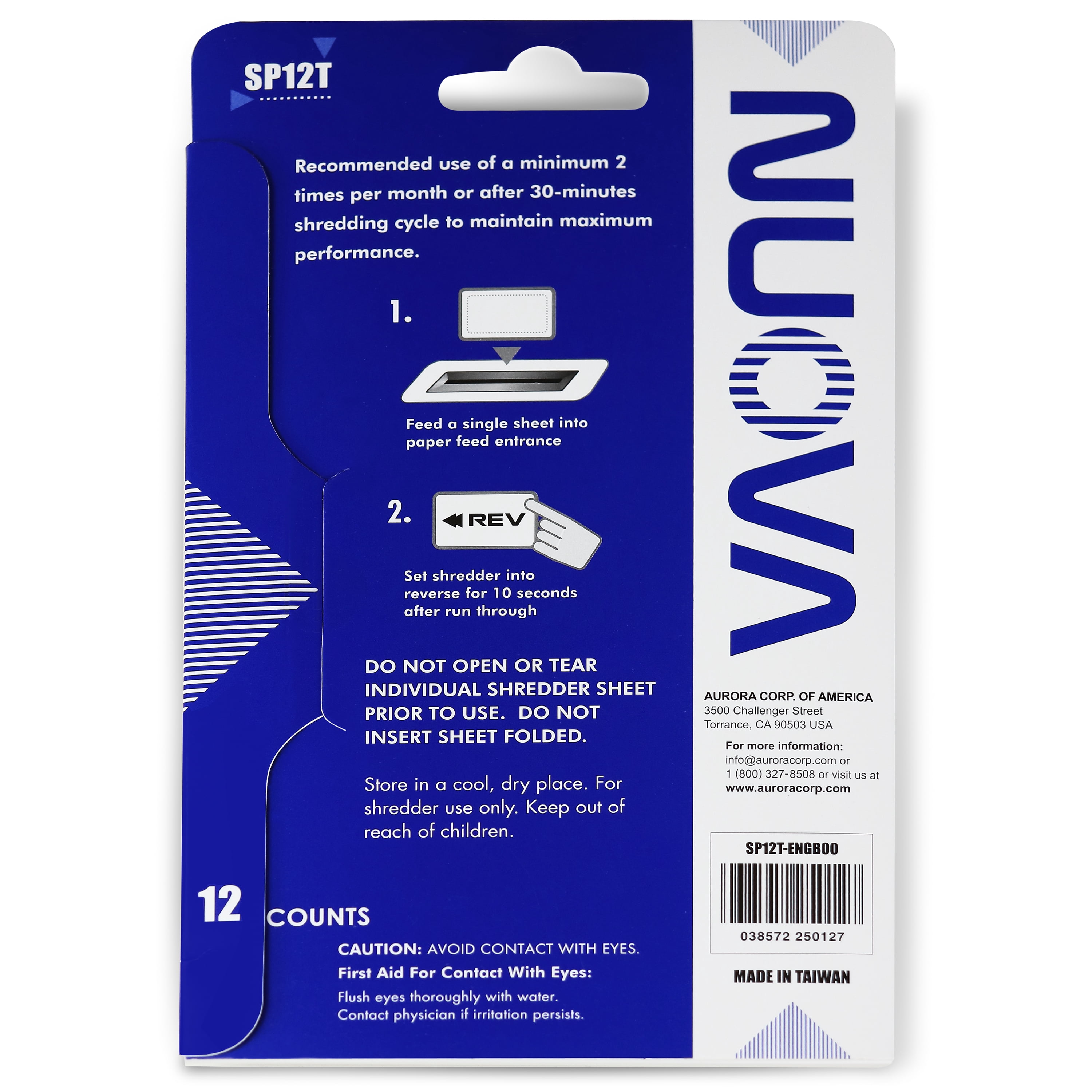 Nuova SP12T Shredder Sharpening and Lubricant Sheets, 12-Count