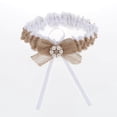 thumbnail image 3 of 2 Piece Womens Lace Flower Adjustable Elastic Leg Garter Belt Rings Brown, 3 of 9