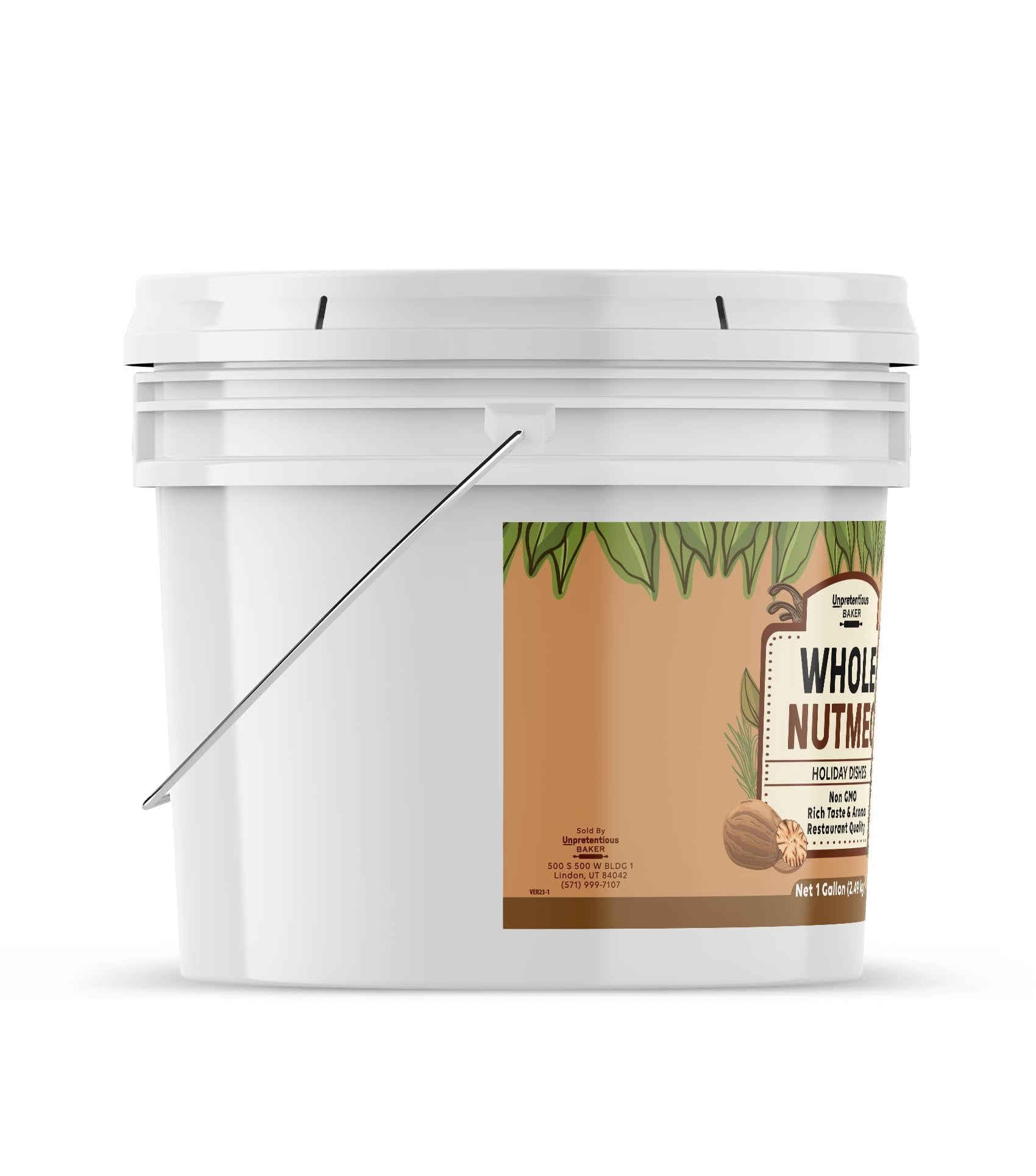 Unpretentious Whole Nutmeg, 1 Gallon, Gluten Free, Ideal for Holiday Dishes & Baked Goods